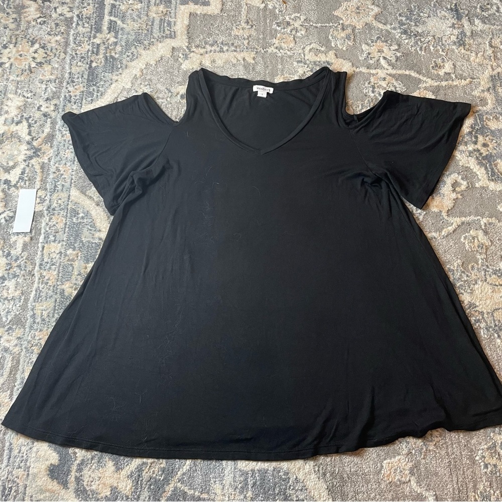 Black Cold Shoulder Women's Top
